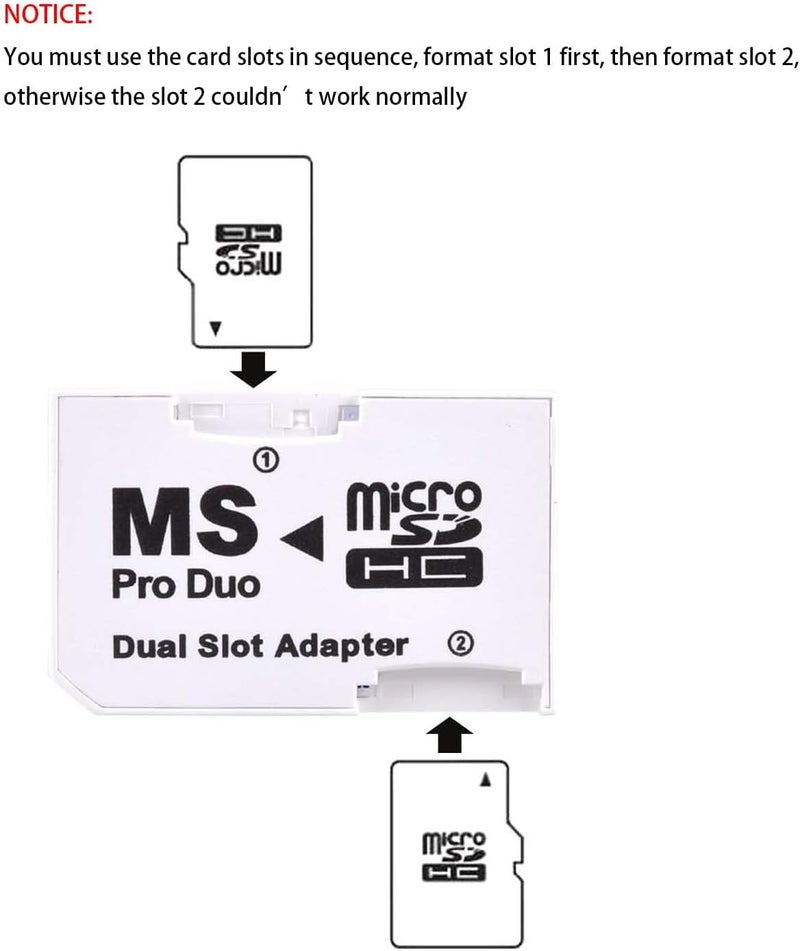 UCEC محول بطاقة الذاكرة PSP ذو الفتحتين Micro SD/SDHC إلى محول Memory Stick Pro Duo متوافق مع Sony PSP والكاميرا - Image 5